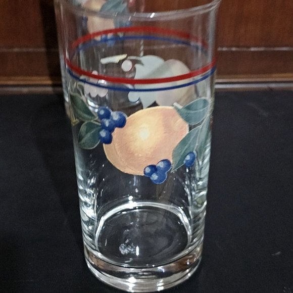 3) Corelle Abundance Drinking Glasses 14oz Tumblers Corning vintage fruit - Picture 6 of 9